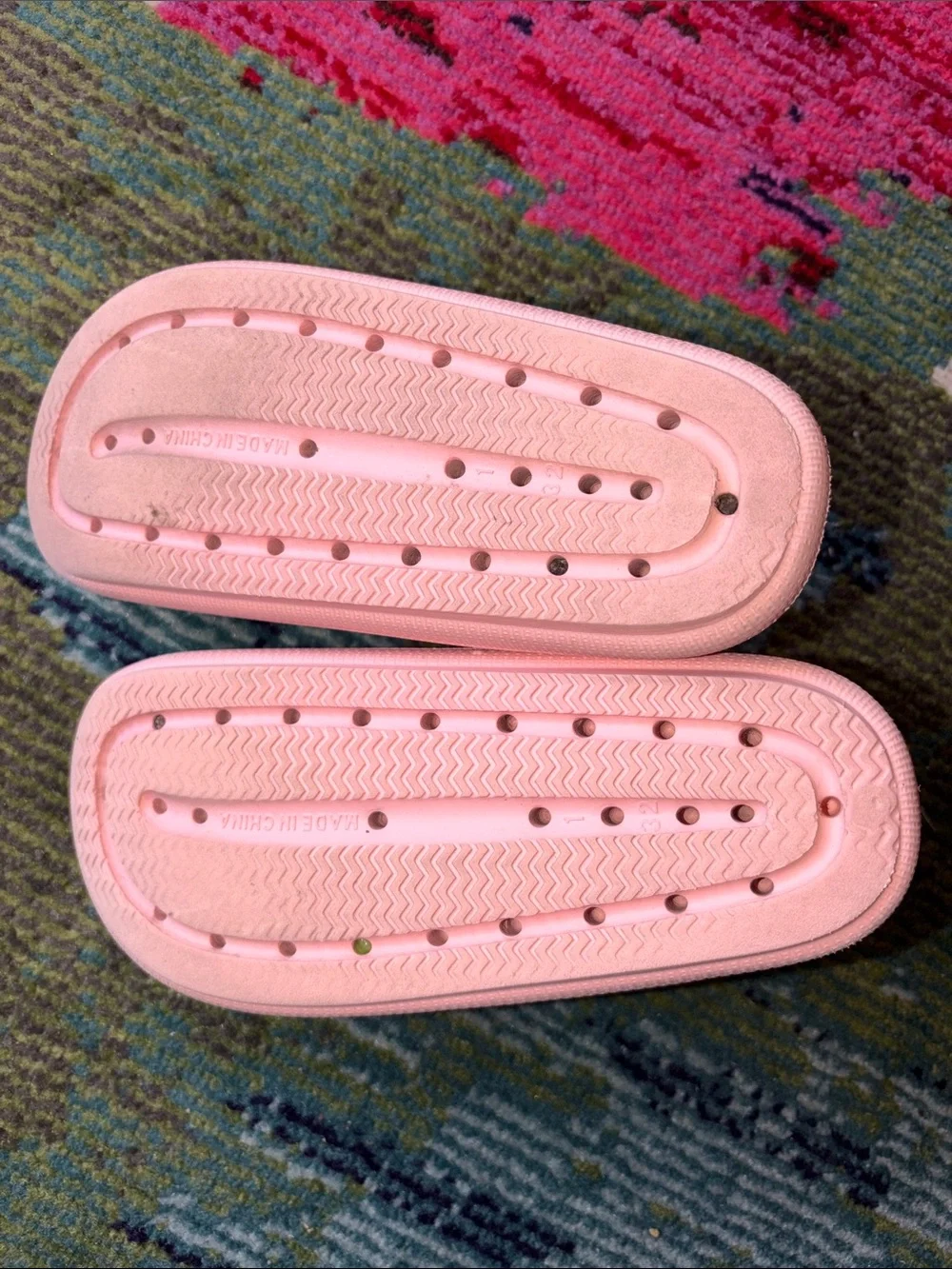 Kids Pink Double-Strap Slide Sandals